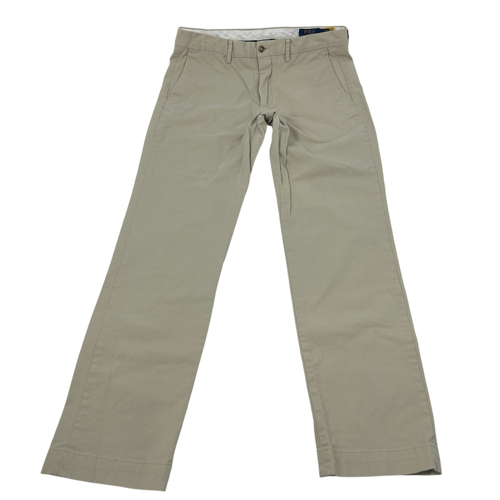 Polo Ralph Lauren Stretch Straight Fit Newport Pants Mens 34x34 Khaki Flat Front